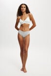 Organic Cotton Lace Cheeky Brief, GREY MARLE - alternate image 1