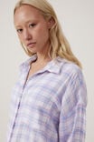 Camiseta - Flannel Boyfriend Long Sleeve Shirt, WHITE/BLUE/PINK CHECK - vista alternativa 2
