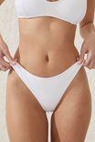 High Side Brazilian Seam Bikini Bottom, WHITE WIDE RIB - alternate image 2