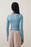 Ultra Soft Fitted Long Sleeve Top, STONE BLUE - alternate image 3