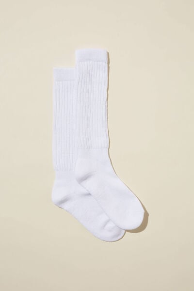 Active Slouch Sock, WHITE
