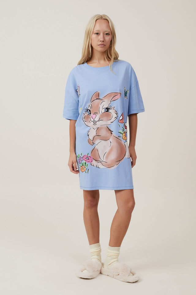 Bambi 90S Graphic T-Shirt Nightie, LCN DIS / BAMBI SEQUIN MISS BUNNY