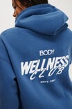 Plush Premium Graphic Hoodie, DEEP BLUE/WELLNESS CLUB GREY MARLE - alternate image 1