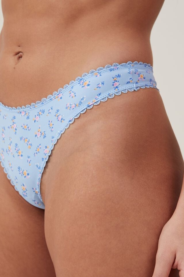 The Invisible G String Brief, BLUE DITSY