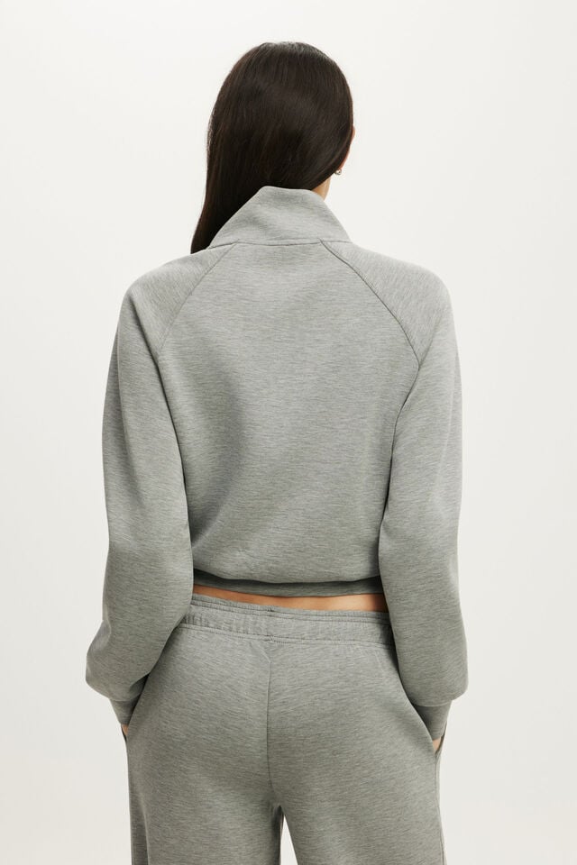 Ultimate Soft Funnel Neck Jacket, MID GREY MARLE