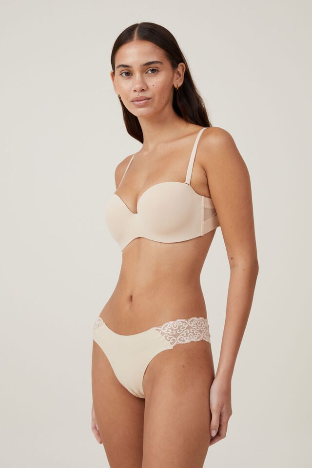 White Lace Lightly Lined Strapless Bra