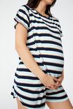 Sleep Recovery Maternity T Shirt, PEPPERMINT STRIPE - alternate image 4
