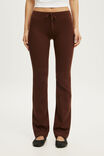 Ultra Soft Tie Front Mini Flare, CHESTNUT - example image 2