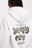 Plush Premium Graphic Hoodie, WHITE/WELLNESS CLUB DUSTY KHAKI - alternate image 2