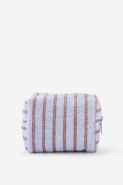 The Daily Prep Cos Case, VIOLET BLUE/TOFFEE BEAN PINSTRIPE