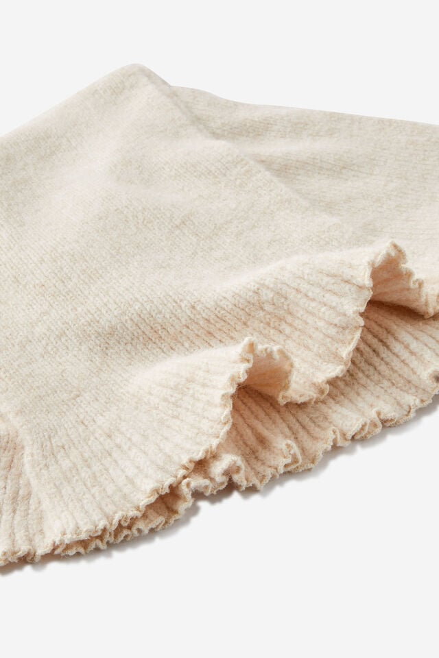 Body Cosy Rib Scarf, OATMEAL