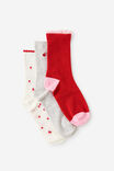 Gift Sleep Sock 3Pk, PINK KISS/CHERRY - example image 2