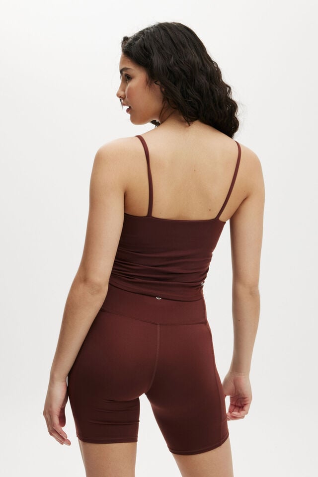 Ultra Soft Ruched Side Tank, CAPPUCCINO