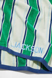 Cotton Beach Towel Personalised, COASTAL STRIPE GREEN BLUE - alternate image 2
