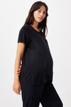 Sleep Recovery Maternity T Shirt, BLACK