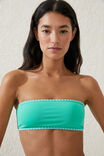 Bandeau Bikini Top, FRESH GREEN/BLANKET STITCH - alternate image 2