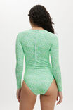 Long Sleeve One Piece Full, GEORGETTE FLORAL GREENS - alternate image 3