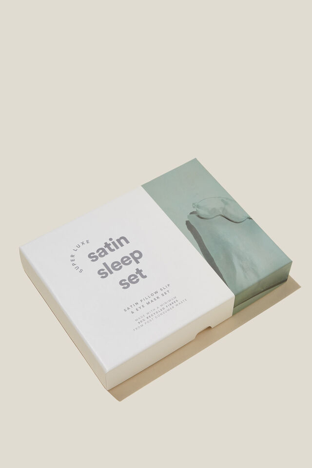 Luxe Satin Sleep Set Personalised, JASPER GREEN