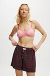 Flannel Boyfriend Boxer Short, CHRISSY CHECK/RED - alternate image 4