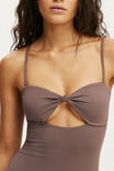 Strapless Knot Front One Piece Brazilian, CLAY TAUPE MATTE - example image 2