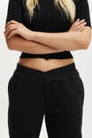 Plush Cross Front Sweatpant, BLACK - alternate image 4
