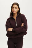 Plush Half Zip Sweatshirt, ITALIAN PLUM - example image 4