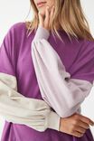 Super Soft Long Sleeve Sweater, MAUVEINE COLOUR BLOCK