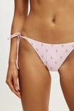 String Tie Side Cheeky Bikini Bottom, BOHO STAMP DITSY PINKS - example image 2