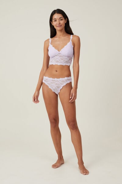 Stretch Lace Cheeky Brief, LILAC BREEZE