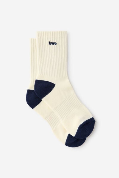 Move Fashion Crew Sock 2Pk, BWC NAVY/WHITE