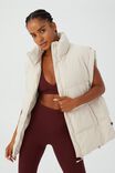 The Mother Puffer Vest, NATURAL PU