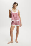 Button Through Tank And Short Set, MICRO RED GINGHAM - alternate image 1