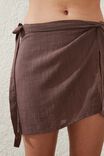Beach Sarong Mini Skirt, BROWNIE - alternate image 5