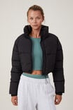 The Mother Puffer Cropped Jacket, BLACK - alternate image 1