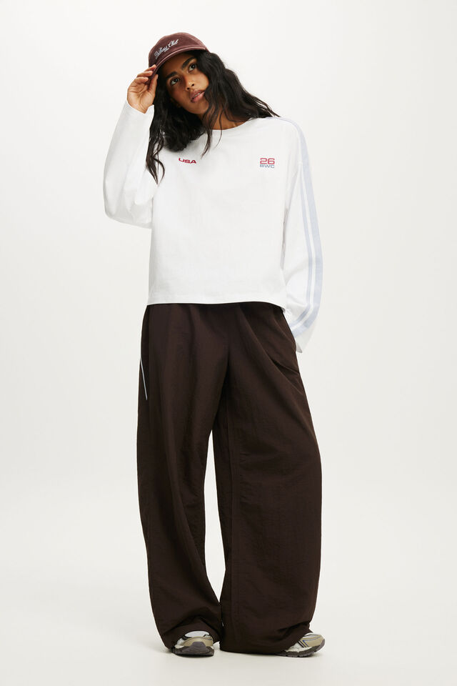 Long Sleeve Boxy Graphic Crew, WHITE/BWC