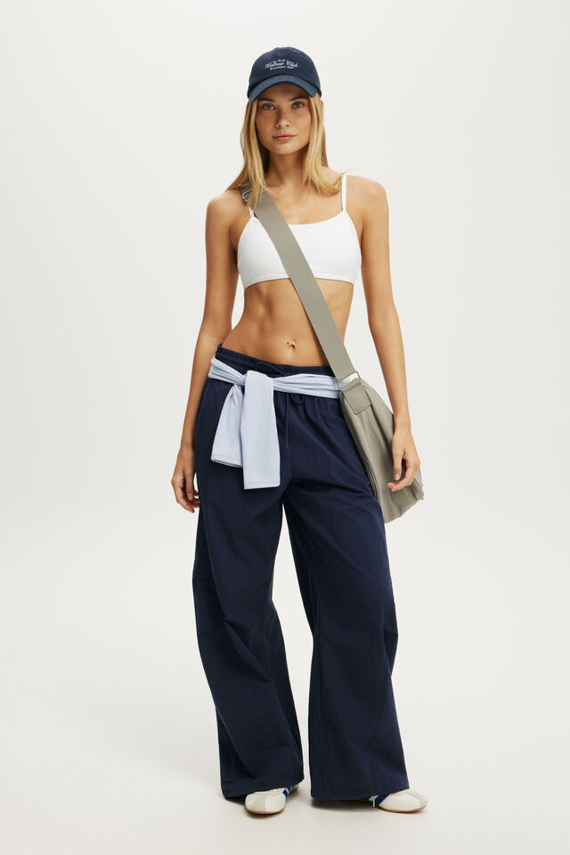 Ultra Soft Double Strap Back Crop, WHITE
