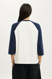 Active 3/4 Sleeve Graphic Raglan Tee, CLOUD DANCER/PREP SPORT NAVY - example image 3