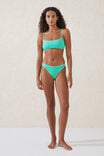 Straight Neck Crop Bikini Top, FRESH GREEN/BLANKET STITCH - alternate image 4