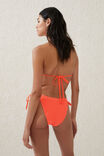 Fixed Tie Side Cheeky Bikini Bottom, VIBRANT ORANGE CRINKLE - alternate image 3