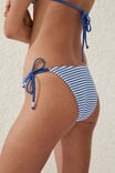 Fixed Tie Side Brazilian Bikini Bottom, SPRING BLUE CRINKLE STRIPE - alternate image 2