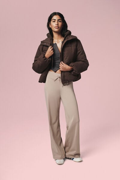 The Mother Puffer Soft Touch Jacket, FRENCH ROAST