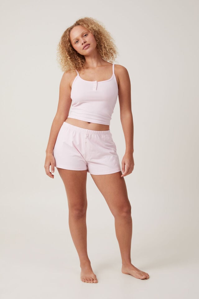 Peached Jersey Henley Cami, SOFT ROSE