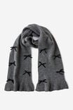 Body Cosy Rib Scarf, CHARCOAL BOWS - alternate image 1