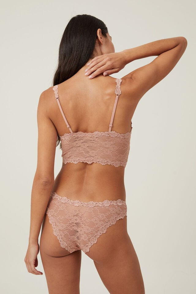 Stretch Lace Cheeky Brief, NOUGAT
