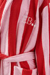 Luxe Terry Robe Personalised, PINK/RED CLAUDIA STRIPE - alternate image 2