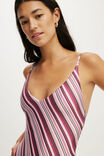 Thin Strap V Neck One Piece Full, BOHO STRIPES PINK SHIMMER - example image 2