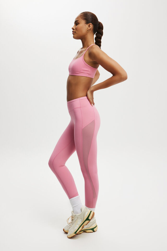 Ultra Luxe Mesh Panel 7/8 Tight- Asia Fit, RADIANT RASPBERRY MESH