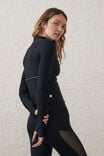 Camiseta - Active Fleece Lined Half Zip Long Sleeve, BLACK - vista alternativa 3