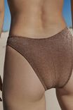 High Side Brazilian Seam Bikini Bottom, ACORN BROWN METALLIC - alternate image 3