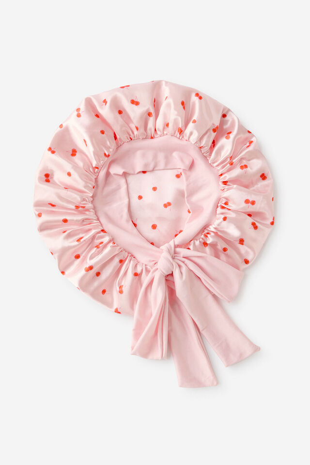 Satin Sleep Bonnet, SASHA CHERRY/PINK KISS